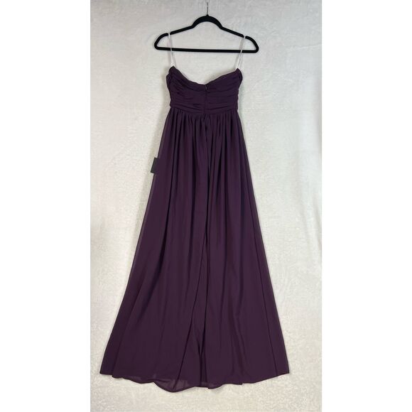 Lulus Luxe Favorite Dark Purple Strapless Ruched Maxi Dress Size S NWT - Picture 6 of 9